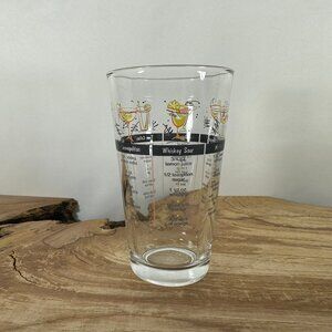 Vintage Libbey Cocktail Mixing/Shaker Glass with Seven (7) Classic Drink Recipes